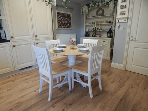 Oak dropleaf dining table - table, and