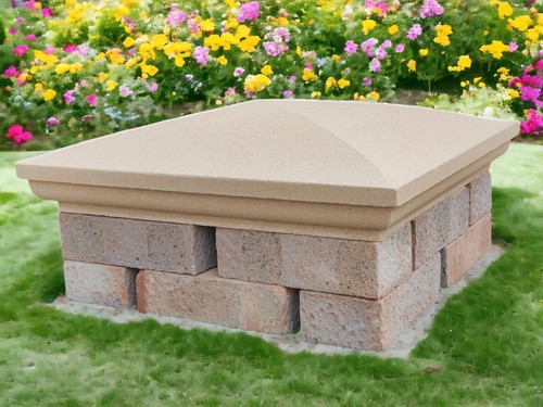 Cast stone pier cap - cap, /