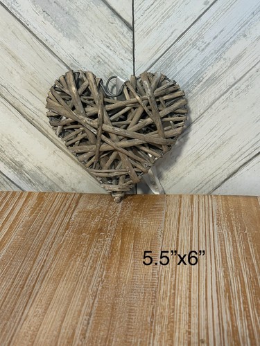 Natural wicker heart x6 - wicker,