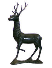 Vintage Large Bronze Stag Deer Figurine Statue