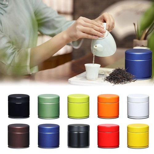 Tinplate tea tin round - tin,