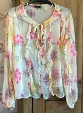 Zara pink floral ruffle blouse