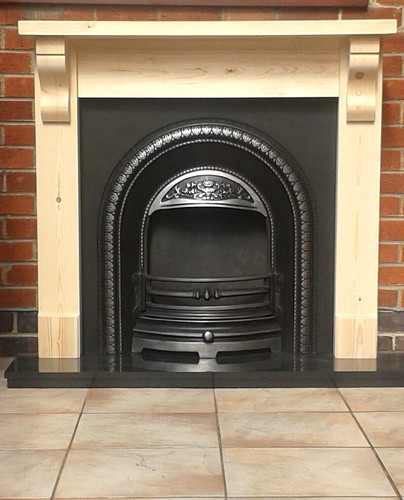 Pine fire surround with - , a