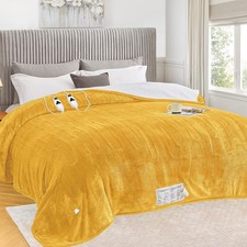 greenoak Heated Blanket Electric King Size 100"X90" 100x90, Ginger Yellow 