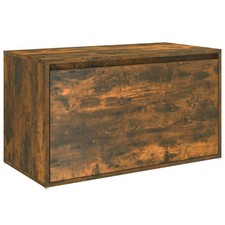 Hall Bench Smoked Oak Engineered Wood Entryway Storage Seating vidaXL