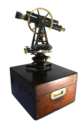 Antique brass theodolite - theodolite,, 6"