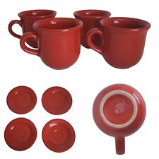 Set of 4 Waechtersbach Red Cups & Saucers 