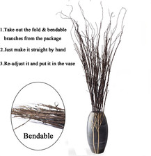 10pcs Curly Willow Branches-DIY Artificial Dried Branch, Indoor/Outdoor Decor