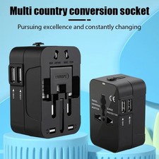 Universal Travel Adapter AU US UK EU Plug Converter 2 USB & Type C Ports Charger
