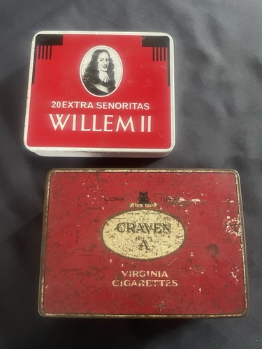Two vintage cigarette tins - two,