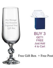 Personalised Engraved Crystal Champagne Glass Flute Mother of the Groom, Bride