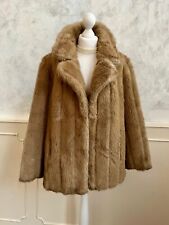Vintage Blonde Ginger Tan Brown Super Soft Faux Fur Winter Coat Large 16