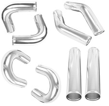 Universal Polished Alloy Elbow Aluminum Bend Metal Intake Intercooler Pipe 90 45