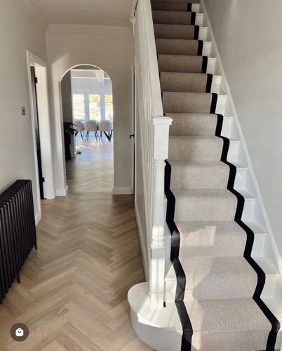 Taped edge carpet stair runner - edge,