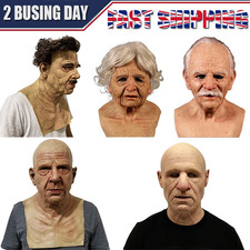 Realistic Latex Old Man Face Mask Disguise Fancy Dress Cosplay Costume Halloween