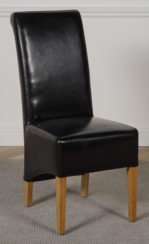 Montana black leather dining - black,