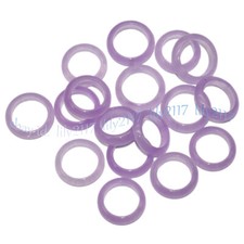 Natural Gemstone Violet Jade Jadeite 17-18mm Finger Circle Rings Women Jewelry