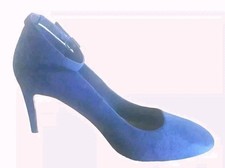 Womens Royal Blue Suede effect Ankle Strap Stiletto Heel Shoes UK 6