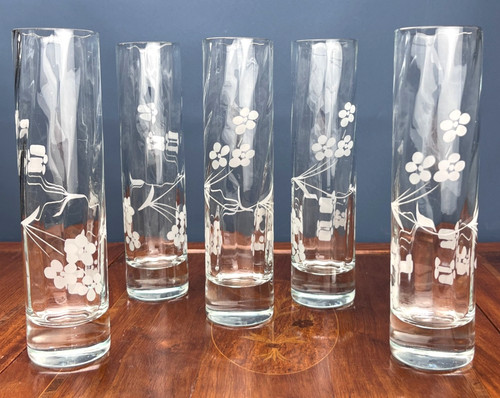 Set vintage glass bud - set, of