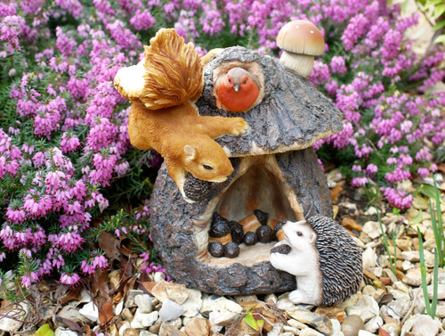 Squirrel hedgehog and robin - hedgehog,