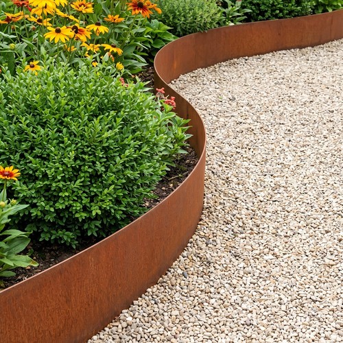Flexible metal garden border - garden,
