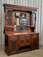 Edwardian oak mirror back