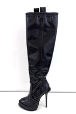 Topshop Premium Unique High Heel Platform Boots Size EU 39 Black Leather