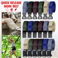 Mens Webbing Belt Tectical Army Style Quick Release Buckle Waist Belt