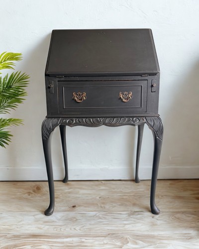 Vintage black painted bureau - painted, |