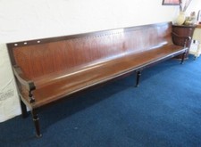 Rare Antique Victorian Bent Wood Bench Arts Crafts style 1900s room pew 365cmVGC