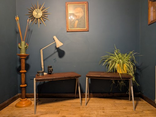Vintage school desk - x, side