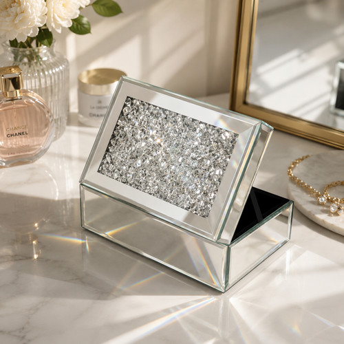Mirrored trinket box - trinket, silver