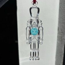 TIFFANY & CO CRYSTAL NUTCRACKER CHRISTMAS ORNAMENT W/ORIGINAL BAG & BOX