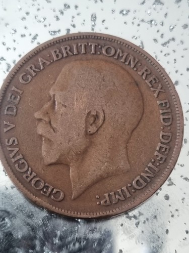 1916 one penny king george - one, v