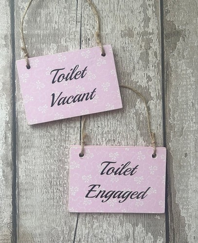 Toilet door sign engaged - sign,