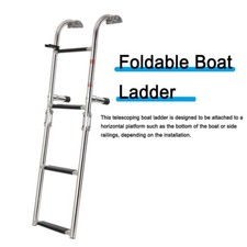 4 Step Stainless Steel Telescopic Boat Ladder Foldable Boarding Ladder
