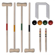 4 Player Wooden Croquet Set O5Q1