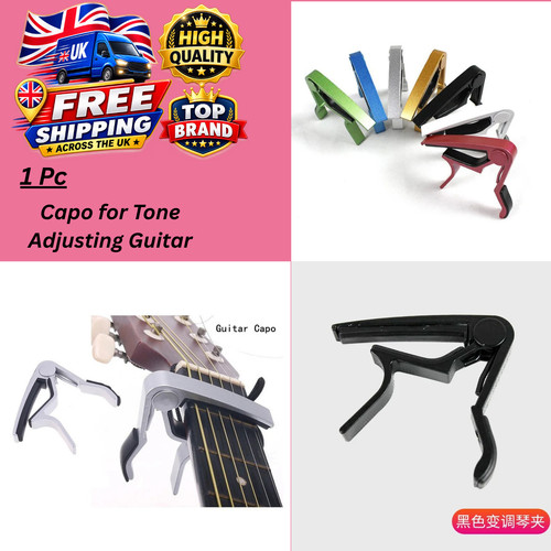 Silver aluminium guitar - aluminium, capo