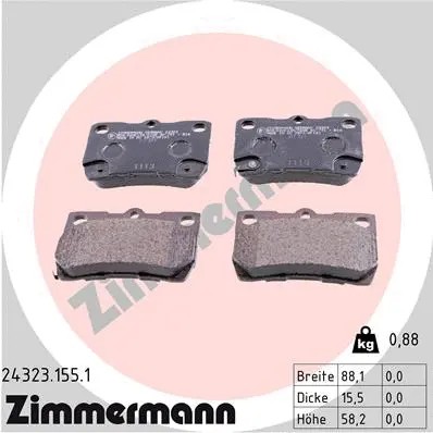 Rear brake pad set disc - set,