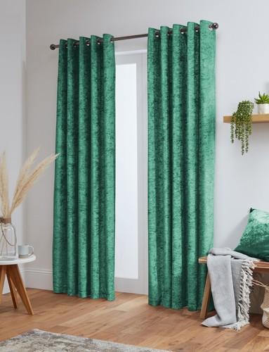 Crushed velvet curtains pair - velvet,