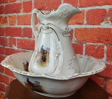 Large Vintage Wash Basin & Jug