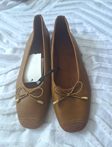 Zara brown suede ballet - suede,