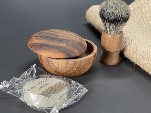 Wooden shaving badger brush - wooden,