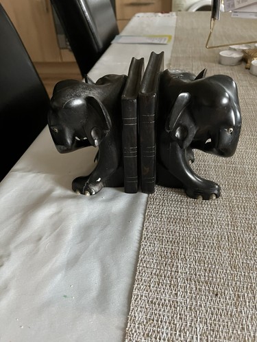 Pair antique ebony - pair, elephant