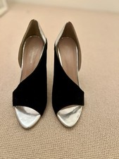 Zara Open Toe Suede Heels UK5