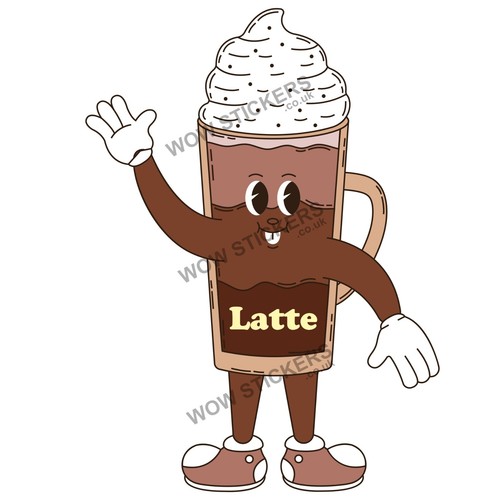 Latte coffee mascot - coffee,