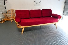 Cushions & Covers Only. Ercol Studio Couch/Daybed. Ross Fabrics - Pimlico Wine