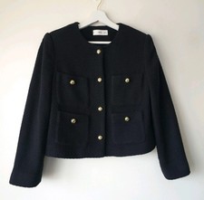 Mango Mng Black Tweed Textured