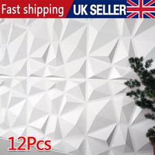 12Pcs 3D Wall Panels PVC Cladding Wallpaper Decorative Tiles Kitchen Covering UK
