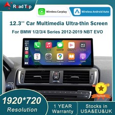 12.3"Ultra-thin Wireless CarPlay Touch Screen Stereo For BMW 12/3/4 series 12-19